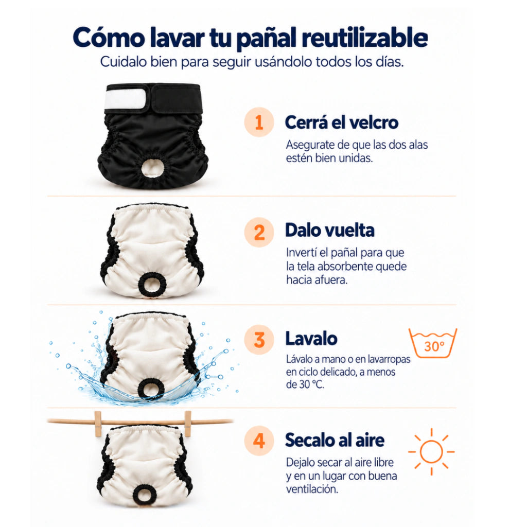 Pañal Absorbente Lavable para Perra · Incontinencia y Celo · Mimos®