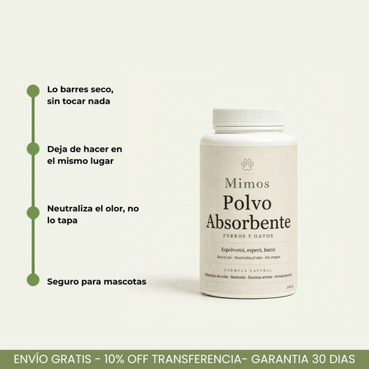 Polvo Absorbente para Pis · Doble Acción · Mimos 250g